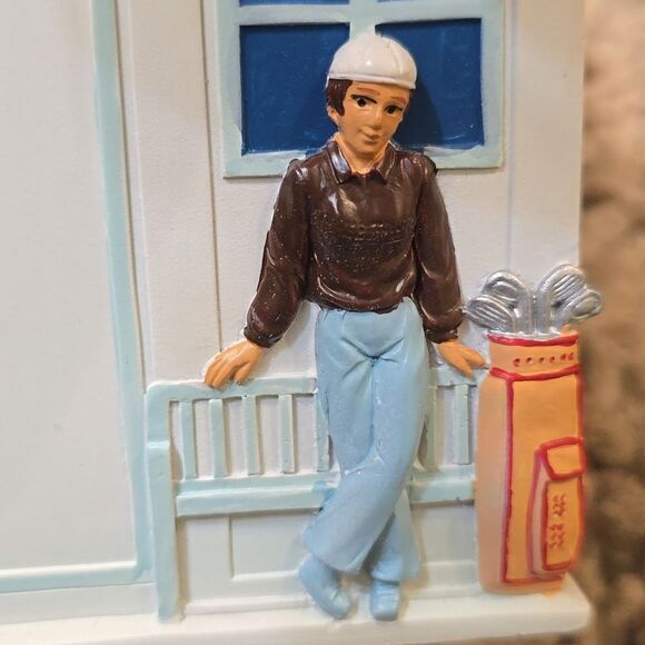 Vintage Golf themed blue white red  tissue box cover golfers clubs cart‎ caddy - Picture 7 of 7